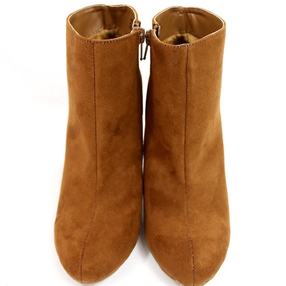 Chestnut Round Toe Chunky Dress High Heel Bootie - Picture 4 of 5